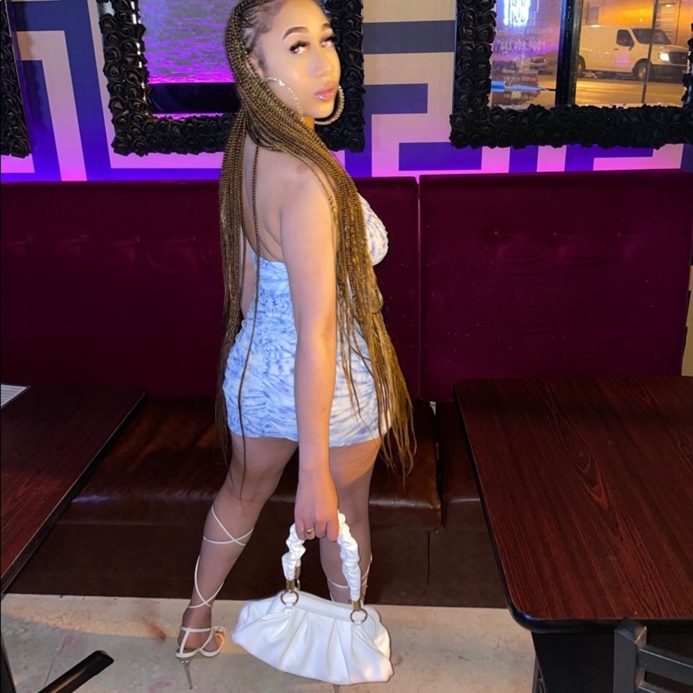 FASHION NOVA Blue Halter Dress